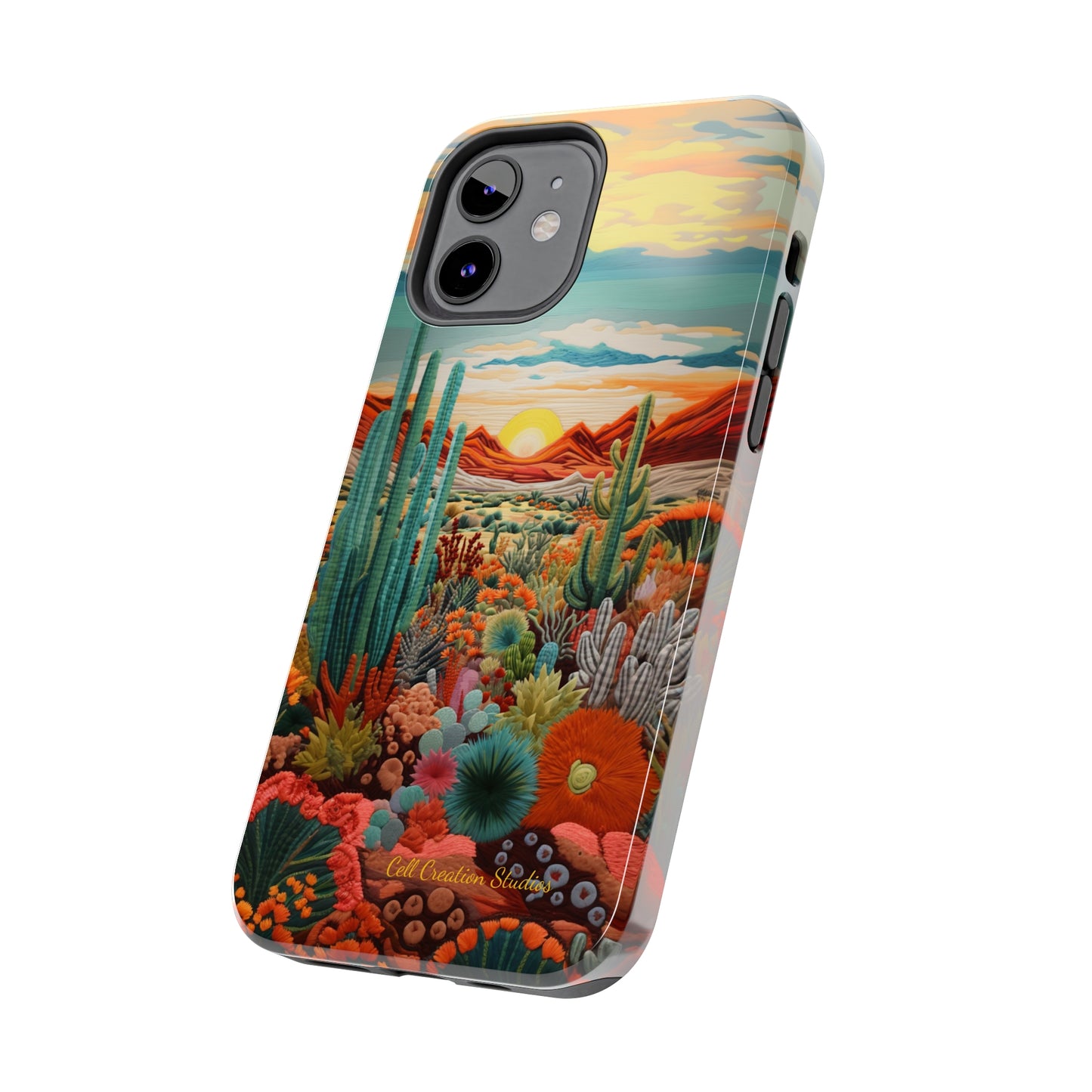 "Desert Bloom Embroidery" -Tough iPhone Cases