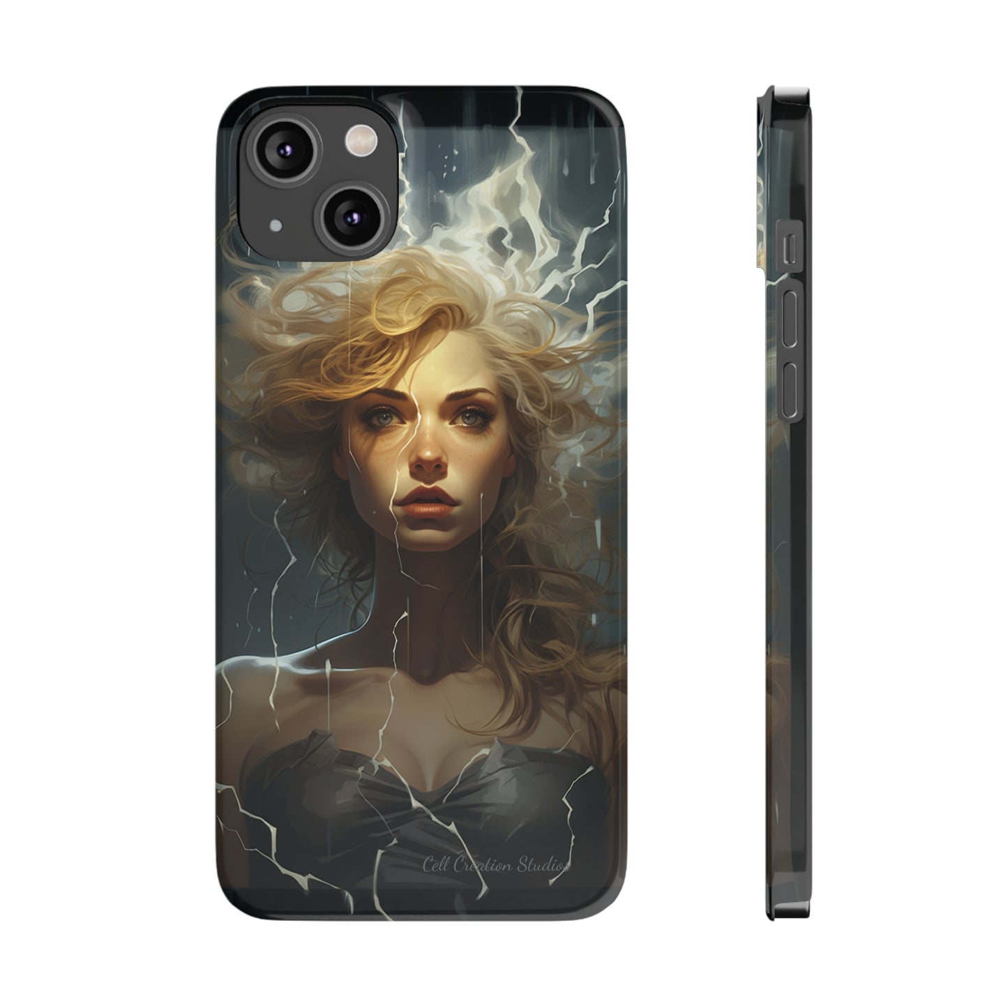 Introducing the "Electrifying Beauty" Cell Phone Case – Sparks of Style and Power -Slim Phone Cases