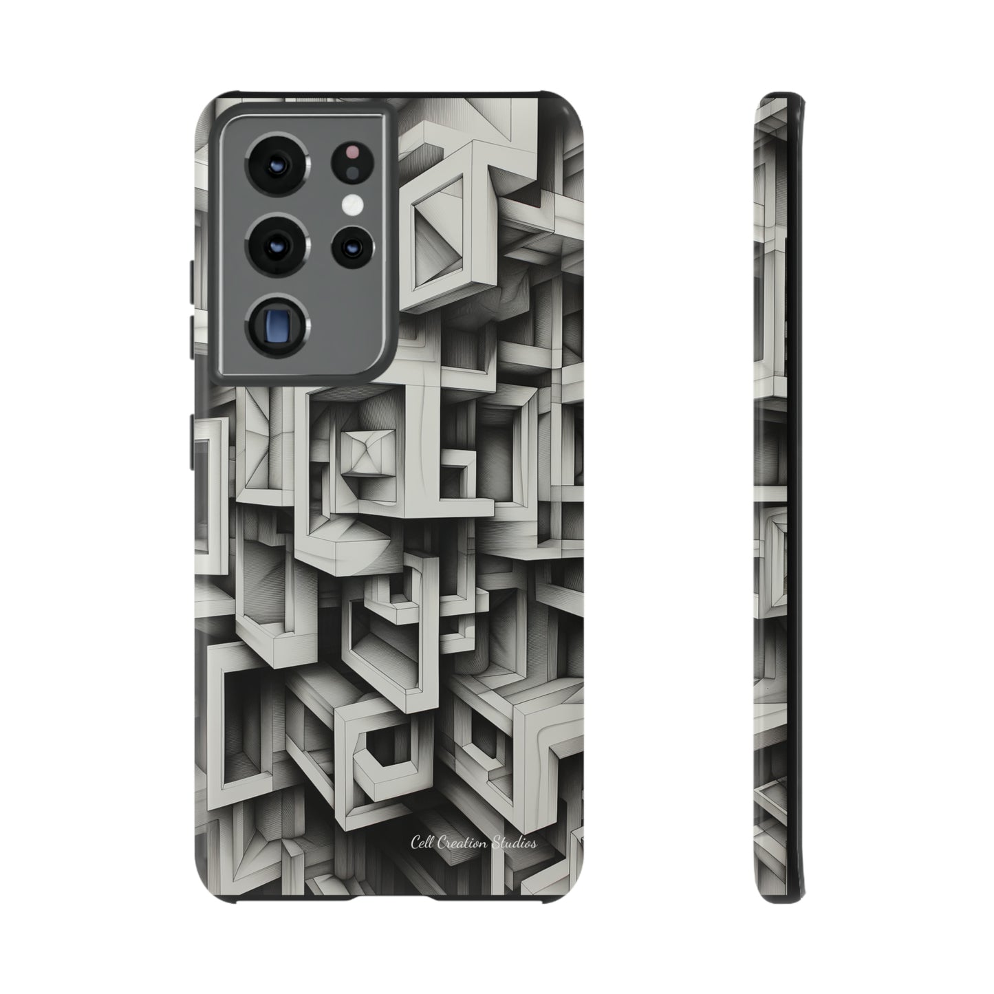 The "Geometric Right Angles" Cell Phone Case -Experience Sleek Simplicity-Tough Phone Cases-Tough Cases