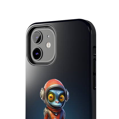 The "AstroGuard" Animated Blue Alien Astronaut Phone Case -Tough Phone Cases