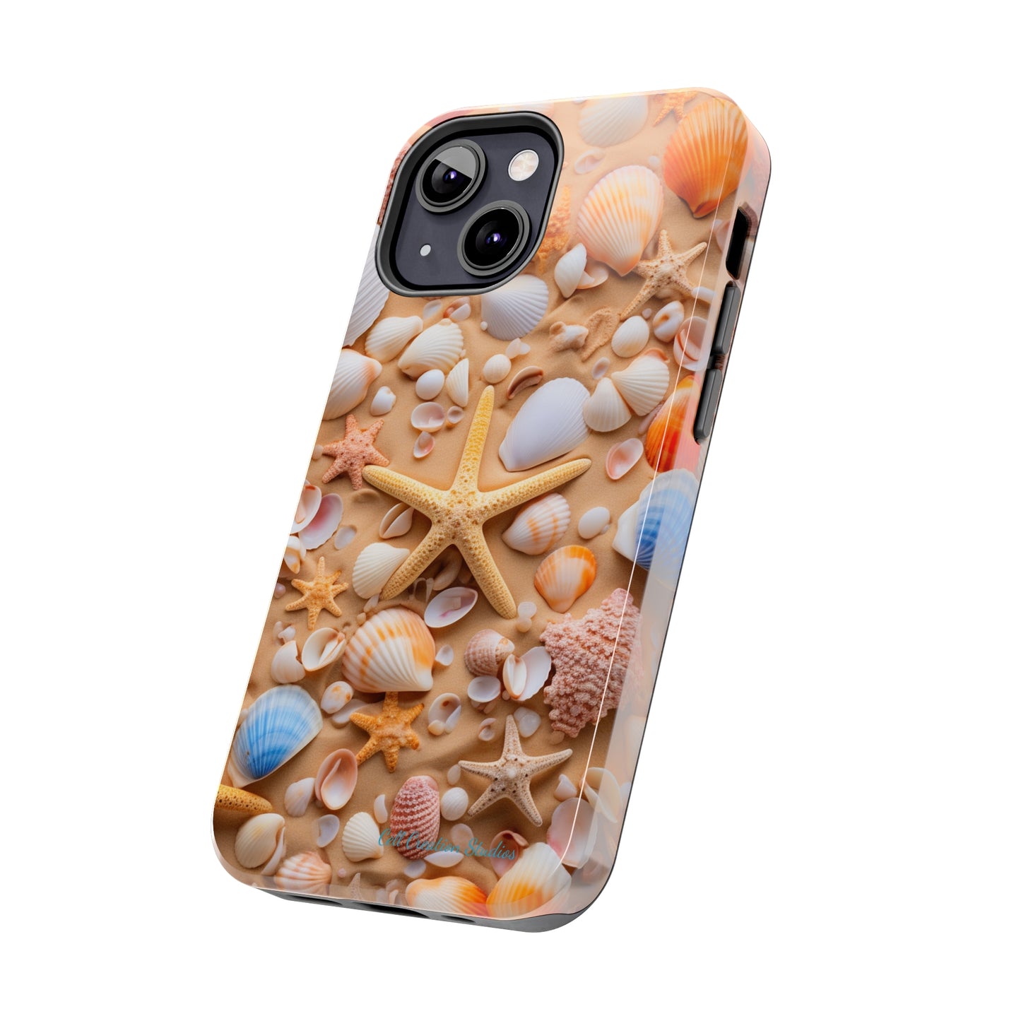 "Seaside Serenity Phone Case: Starfish and Seashells" -Tough Phone Cases