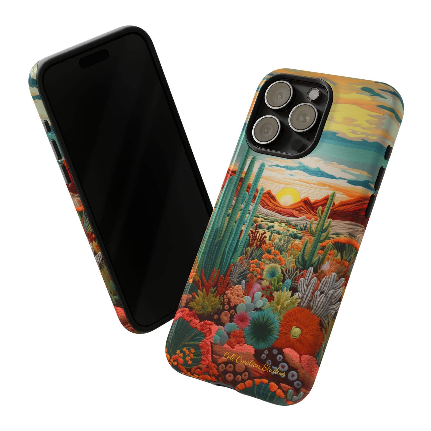 "Desert Bloom Embroidery" -Tough iPhone Cases