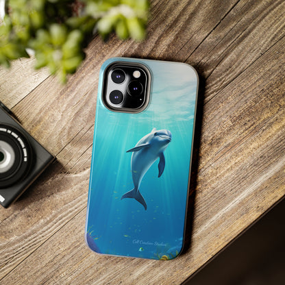 Introducing the "Dolphin Serenity" Cell Phone Case – Dive into Tranquility with a Graceful Dolphin -Tough Phone Cases