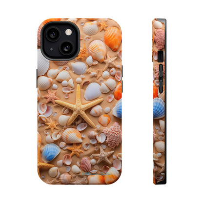 "Seaside Serenity Phone Case: Starfish and Seashells" -MagSafe Tough Cases