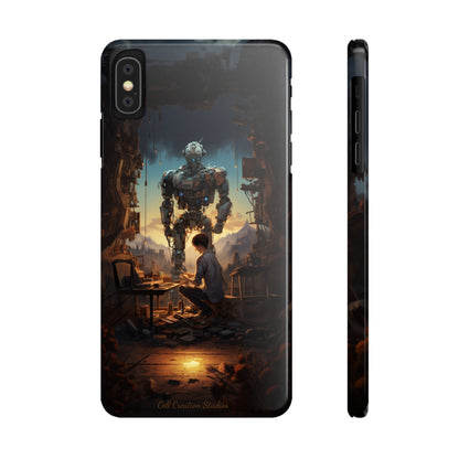 Introducing the "Mechanical Bond" Cell Phone Case – Witness a Captivating Moment of Giant Robot and Boy -Slim Phone Cases