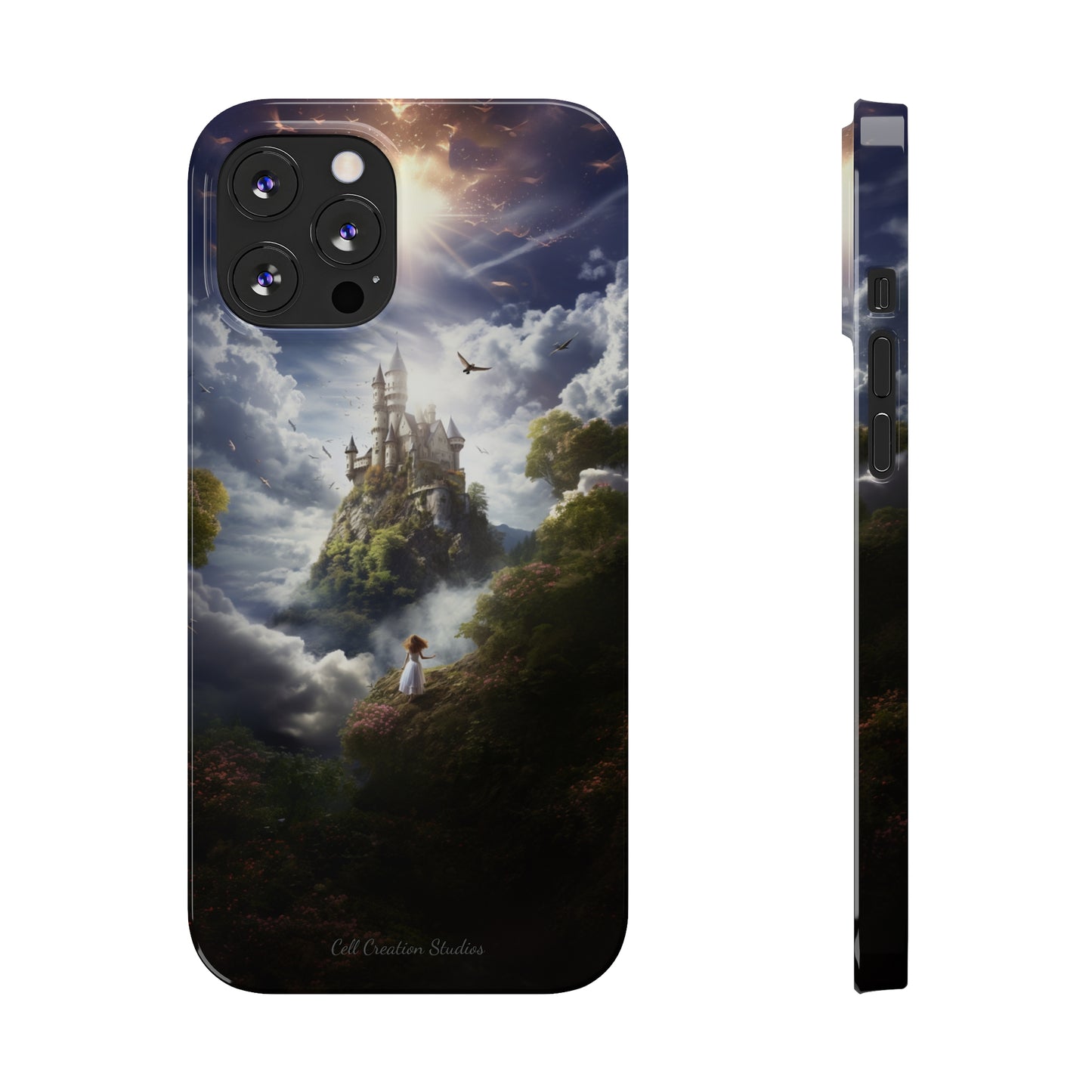 Introducing the "Enchanted Discovery" Cell Phone Case – Embark on a Journey of Magic with a Girl and a Magical Castle! -Slim Phone Cases