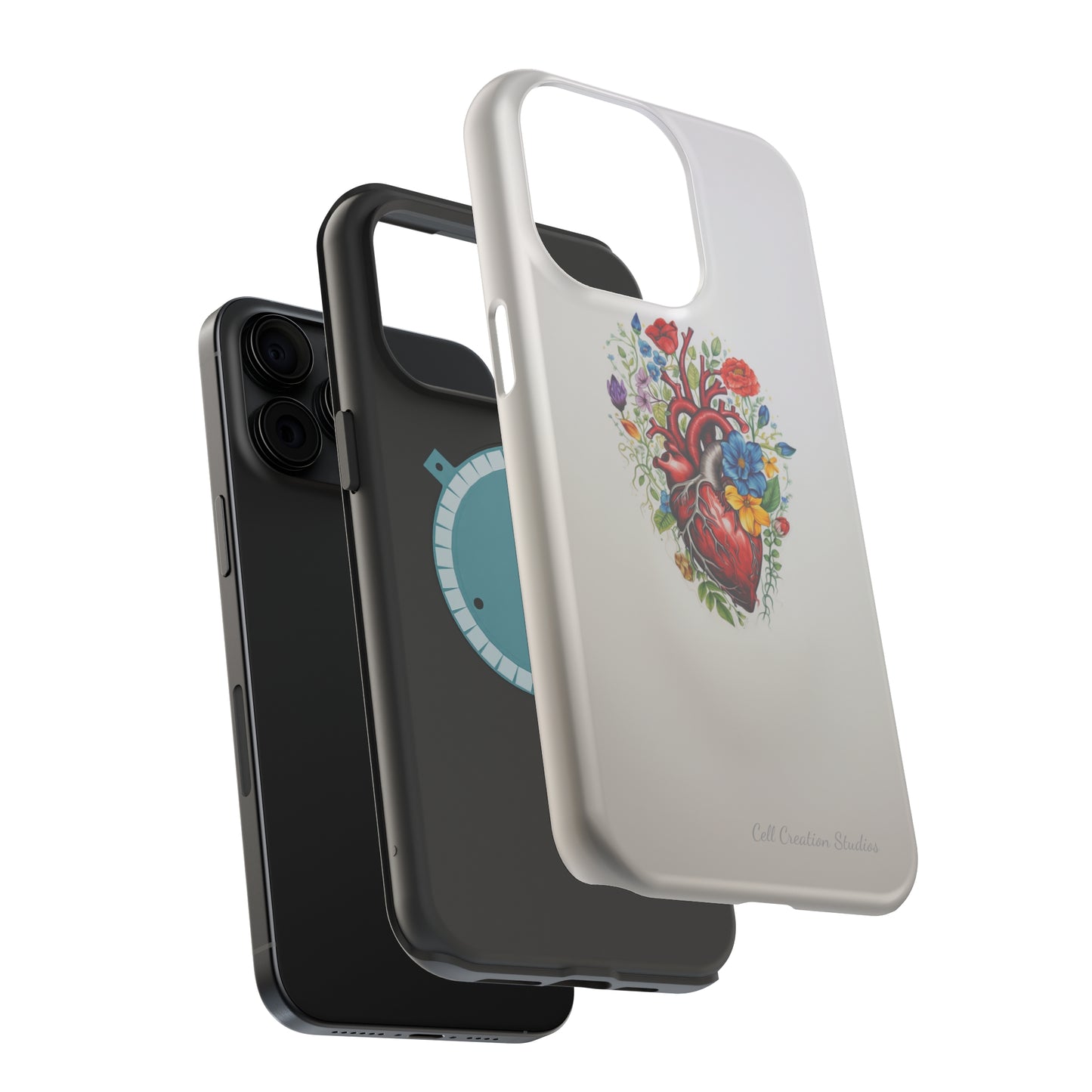 "Floral Heart Harmony" -MagSafe Tough iPhone Cases