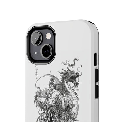 "Samurai and Dragon Sketch" -Tough iPhone Cases