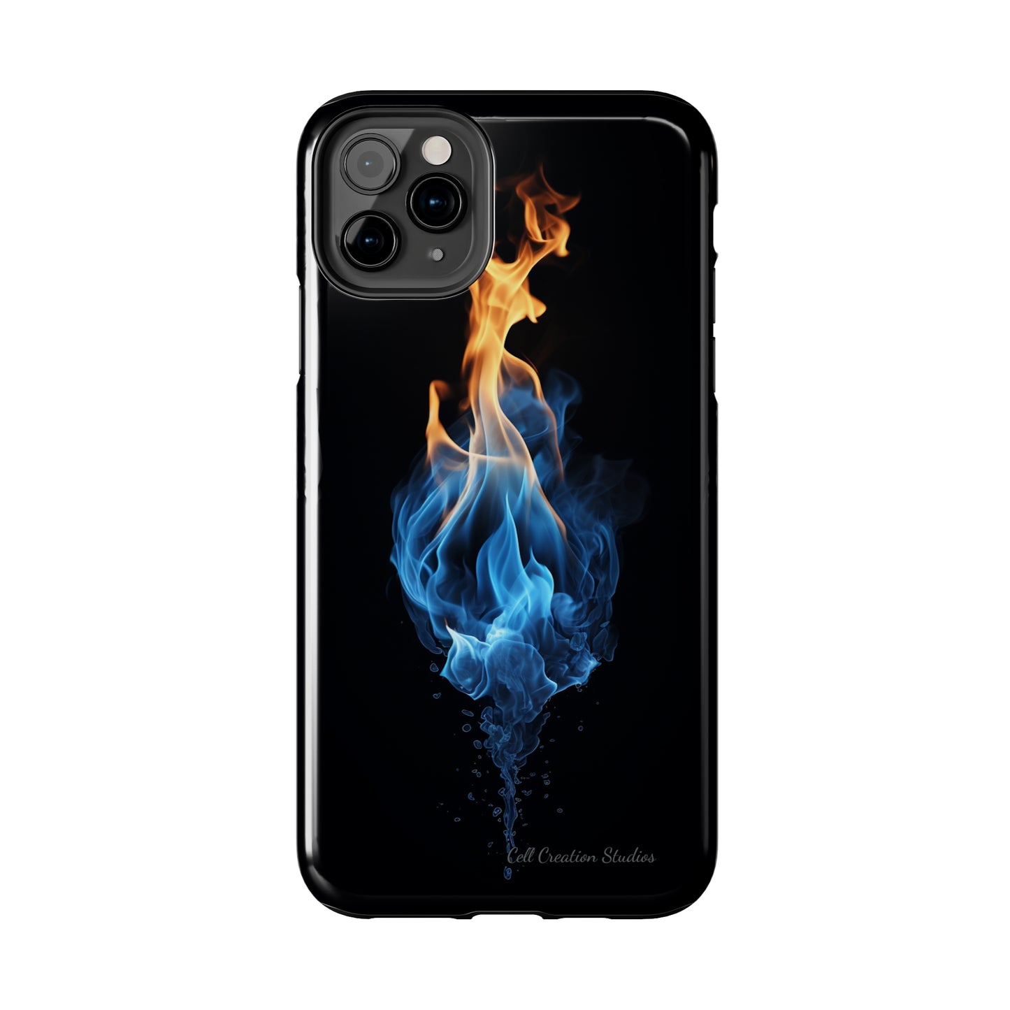 "Elegant Blue and Orange Flame" Phone Case: Ignite Your Style -Tough Phone Cases