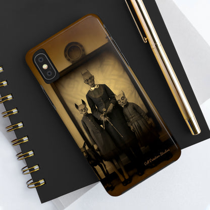 Introducing the "Vintage Odd Creatures" Cell Phone Case – Step into the Eerie Charm of a Haunting Family Portrait -Tough Phone Cases