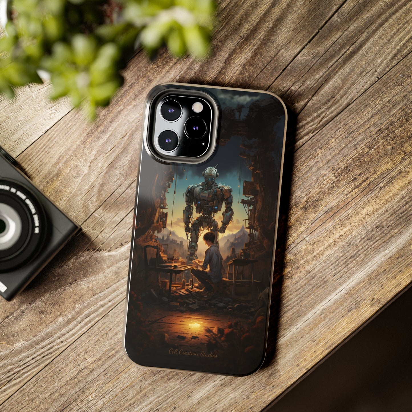 Introducing the "Mechanical Bond" Cell Phone Case – Witness a Captivating Moment of Giant Robot and Boy -Tough Phone Cases