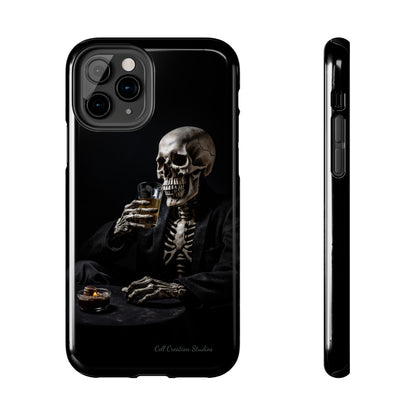 "Embrace the Dark Side with Our Skeleton Drinking Phone Case" -Tough Phone Cases