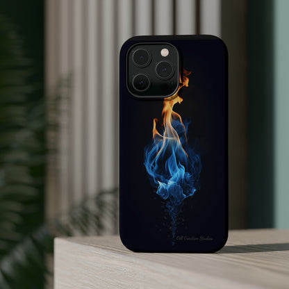 "Elegant Blue and Orange Flame" Phone Case: Ignite Your Style -MagSafe Tough Cases