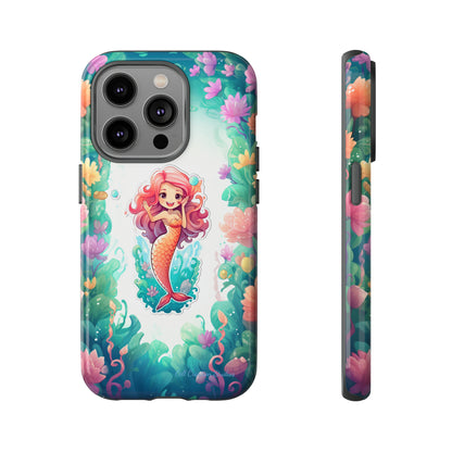 "Pink Seaflower Mermaid" -Tough iPhone Cases