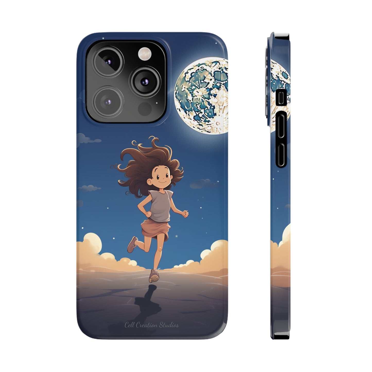 Introducing the "Moonlit Runner" Cell Phone Case – Embrace Adventure with a Captivating Moonlit Design -Slim Phone Cases