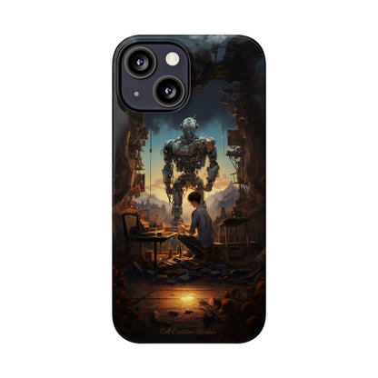 Introducing the "Mechanical Bond" Cell Phone Case – Witness a Captivating Moment of Giant Robot and Boy -Slim Phone Cases