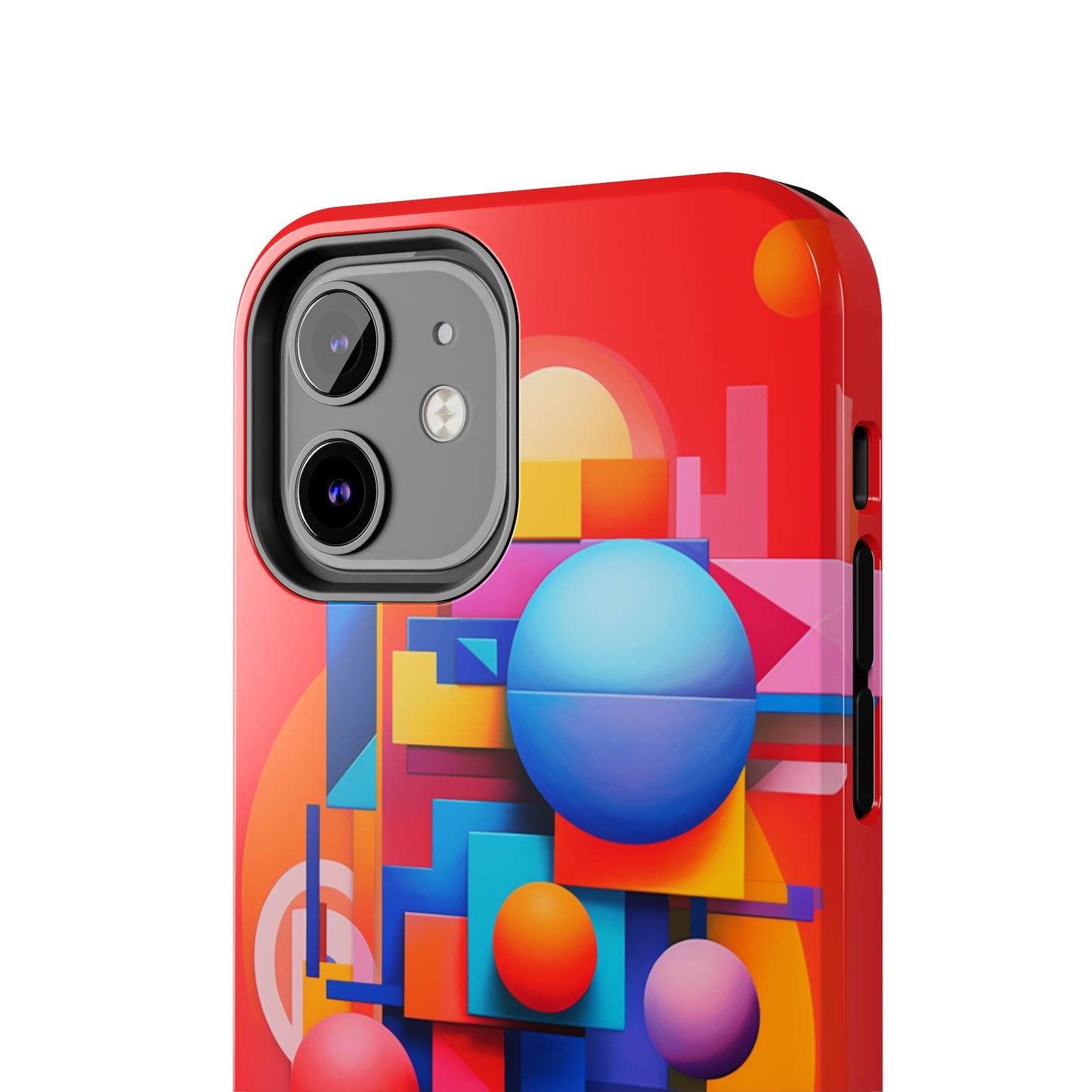 The "Geometric Red Background" Cell Phone Case- Upgrade Your Phone's Aesthetics -Tough Phone Cases