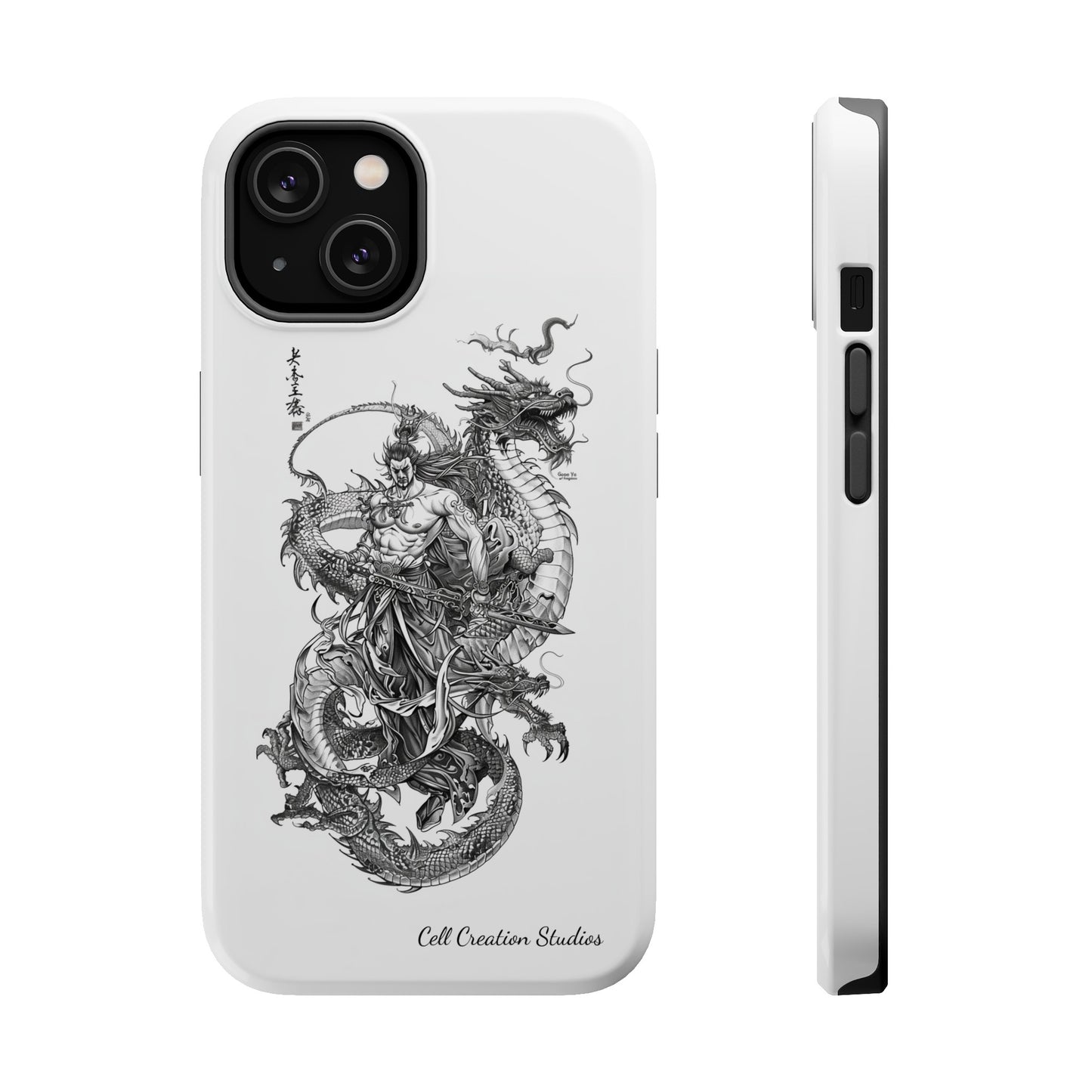 "Samurai and Dragon Sketch" -MagSafe Tough iPhone Cases