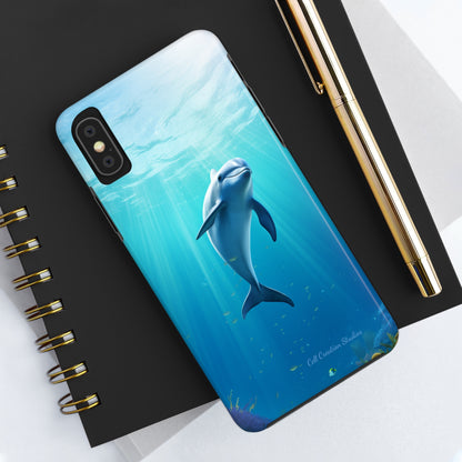 Introducing the "Dolphin Serenity" Cell Phone Case – Dive into Tranquility with a Graceful Dolphin -Tough Phone Cases