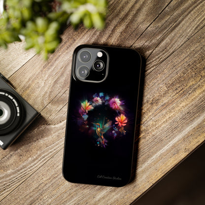 Introducing the "Floral Harmony Hummingbird" Cell Phone Case – Where Elegance Meets Nature -Slim Phone Cases