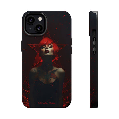 Introducing the "Inked Flame" Cell Phone Case – Embrace Fiery Elegance with a Tattooed Red-Headed Beauty -MagSafe Tough Cases