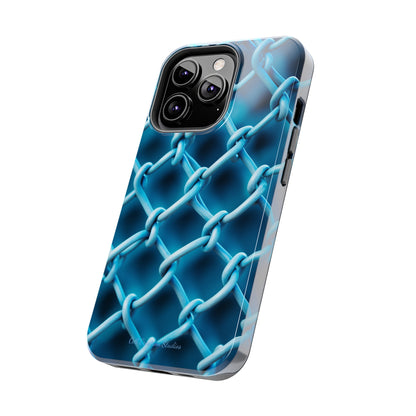 Introducing the "Elegant Chainlink" Cell Phone Case – Embrace Contemporary Style with Blue Chain Link Design -Tough Phone Cases