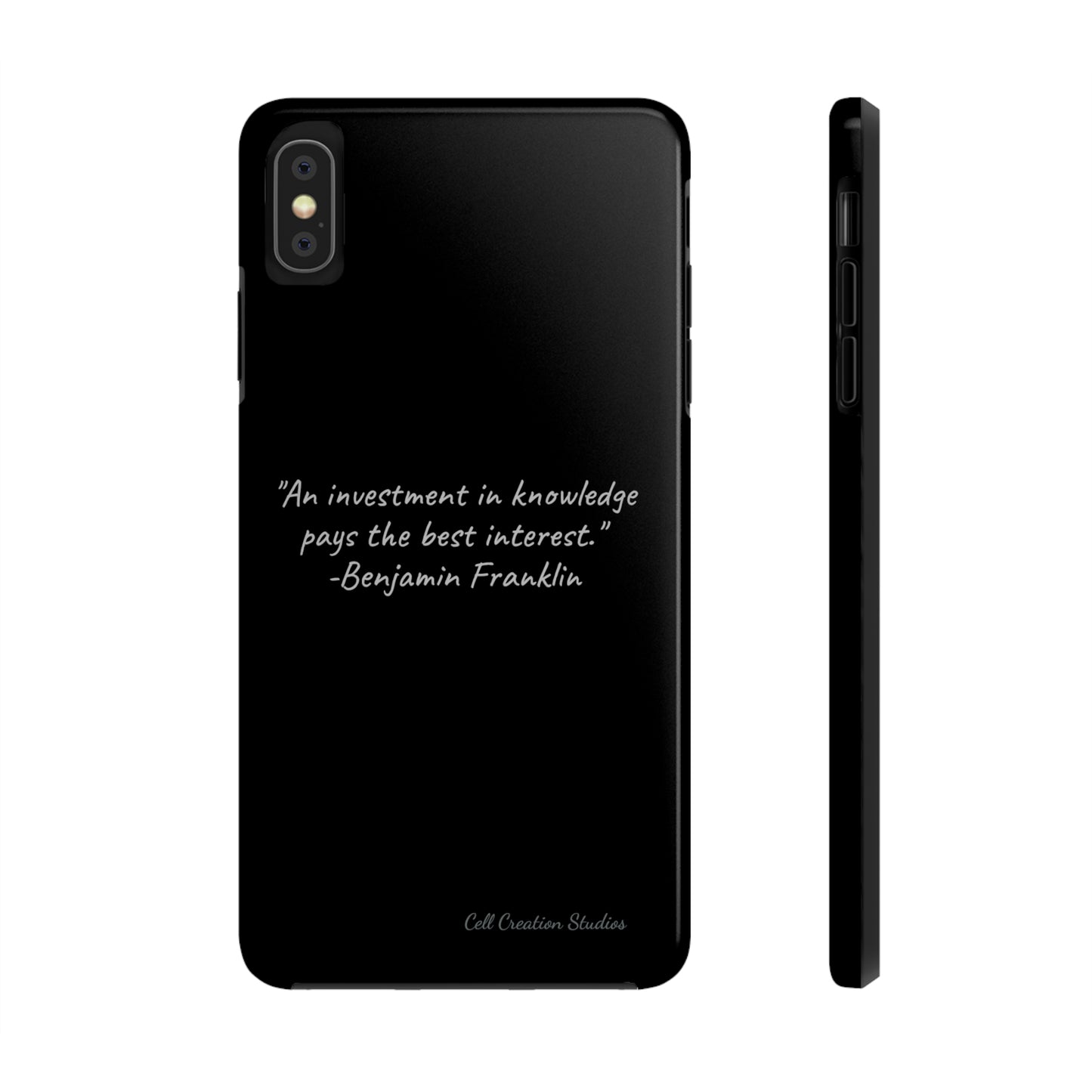 The "Knowledge is Investment" Benjamin Franklin Quote Phone Case -Tough Phone Cases