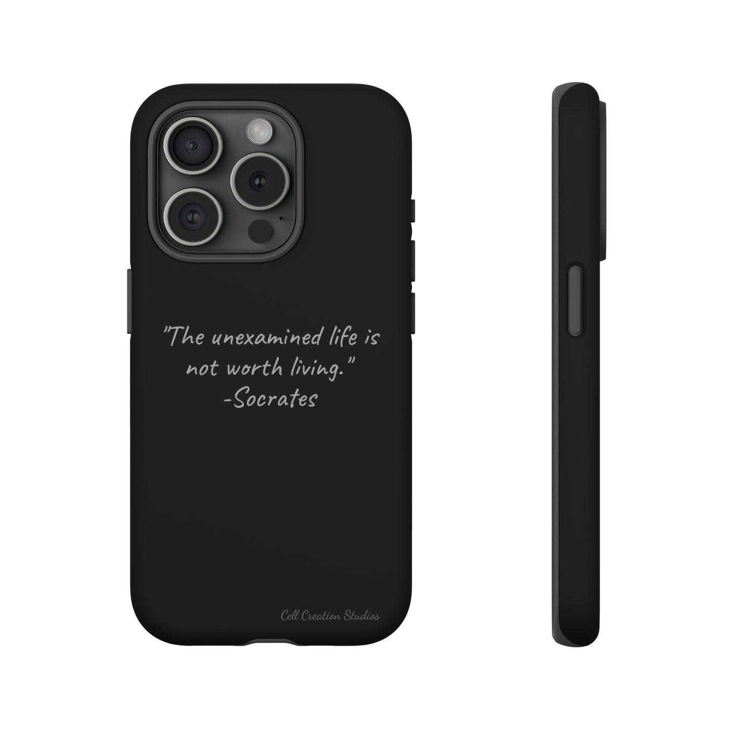 "Life's Examination" Socrates Quote Phone Case -Tough Cases