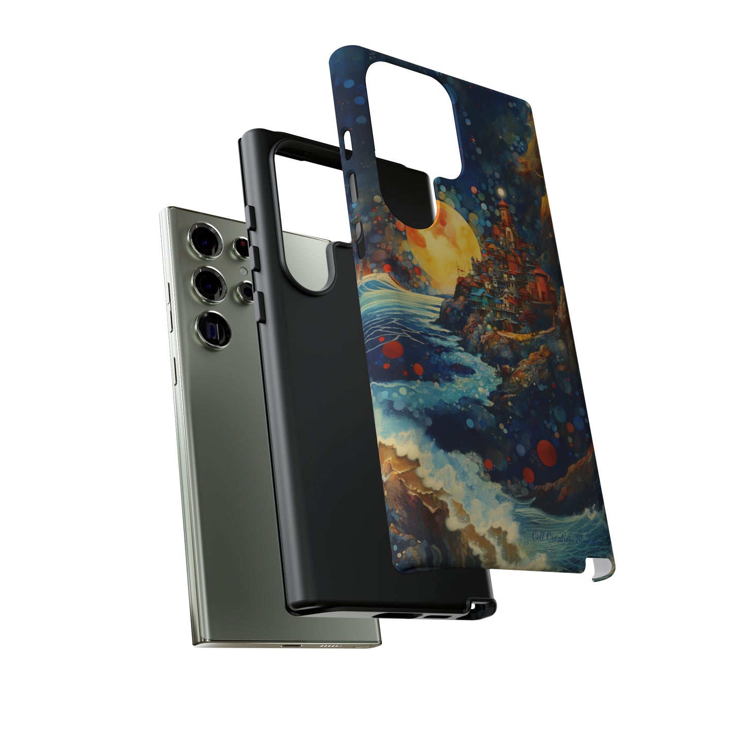 "Moonlit Coastal Vista" -Tough Samsung Phone Cases