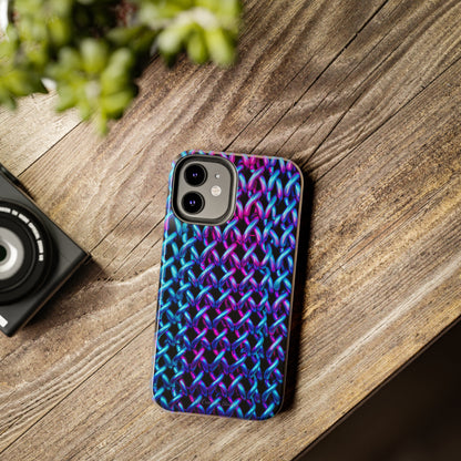 Introducing the "Neon Chainlink Glow" Cell Phone Case – Illuminate Your Style with Vibrant Chain Pattern Design -Tough Phone Cases