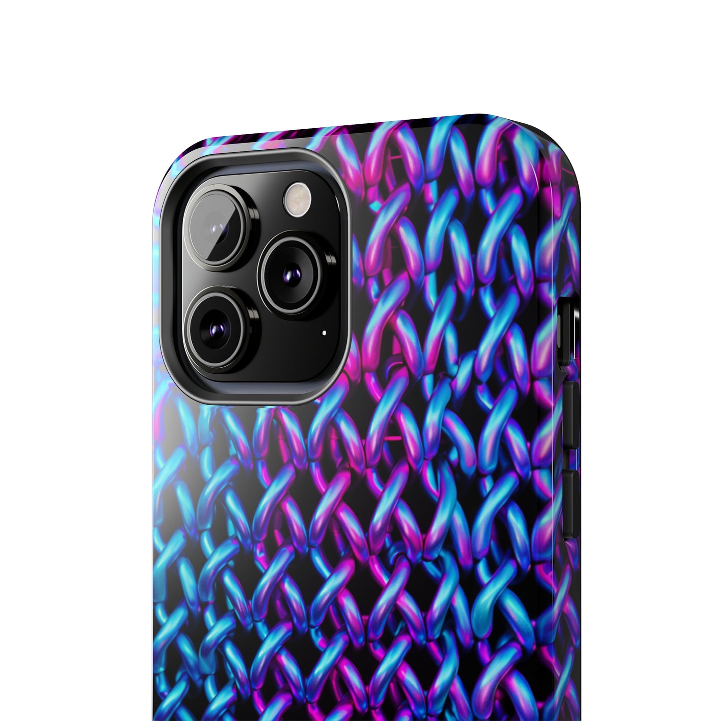 Introducing the "Neon Chainlink Glow" Cell Phone Case – Illuminate Your Style with Vibrant Chain Pattern Design -Tough Phone Cases