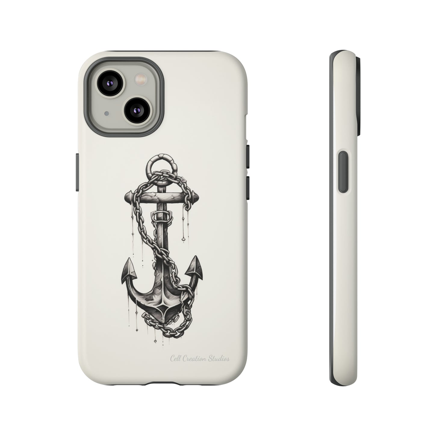 "Nautical Elegance Anchor" -Tough iPhone Cases