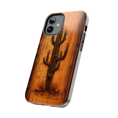 "Cactus Burnt Wood" Phone Case -Tough Phone Cases