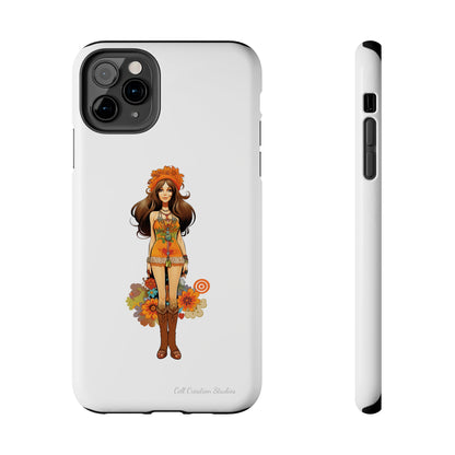 Introducing the "Groovy Hippie Chick" Cell Phone Case – Peace, Love, and Retro Style -Tough Phone Cases