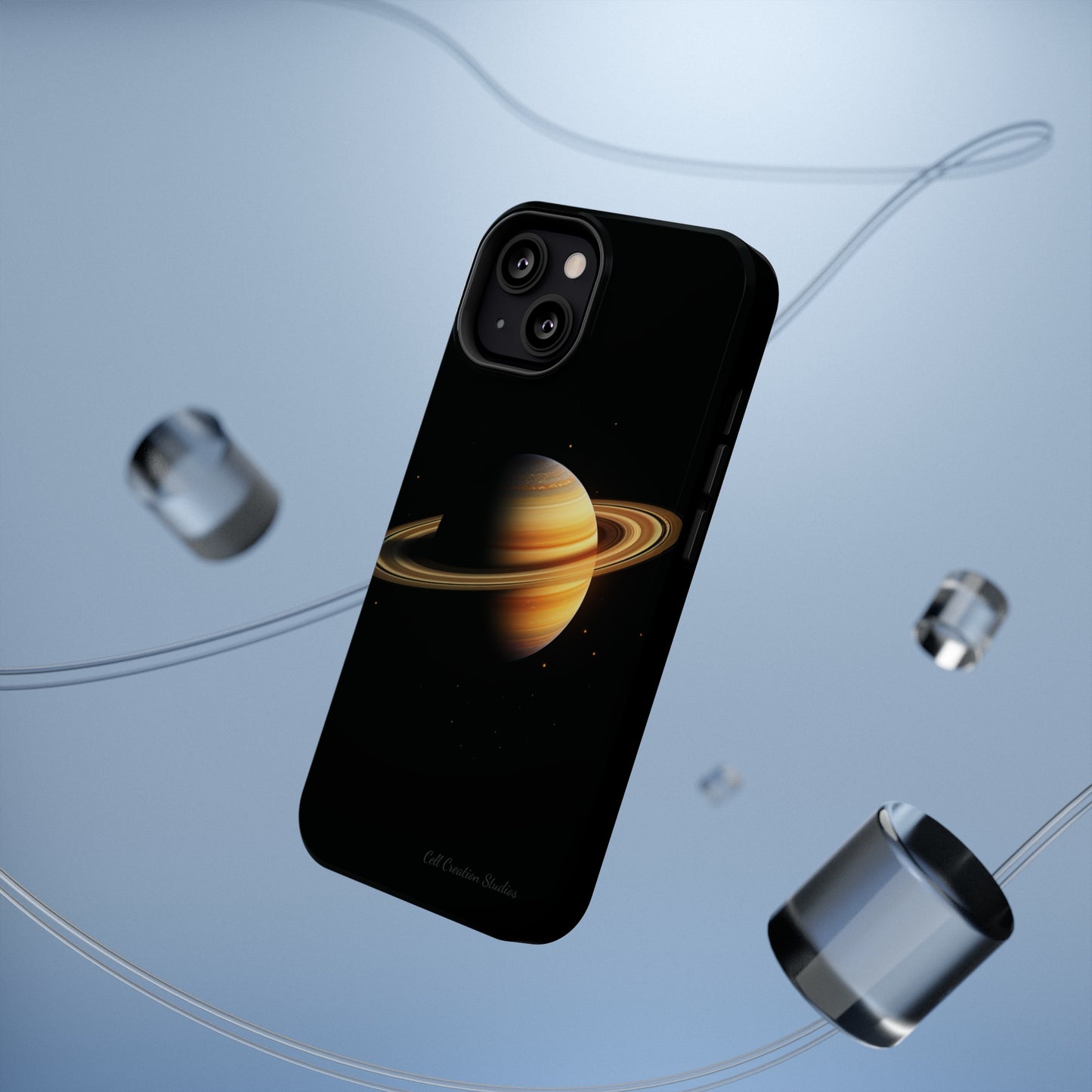 Introducing the "Saturn's Elegance" Cell Phone Case – A Cosmic Masterpiece -MagSafe Tough Cases