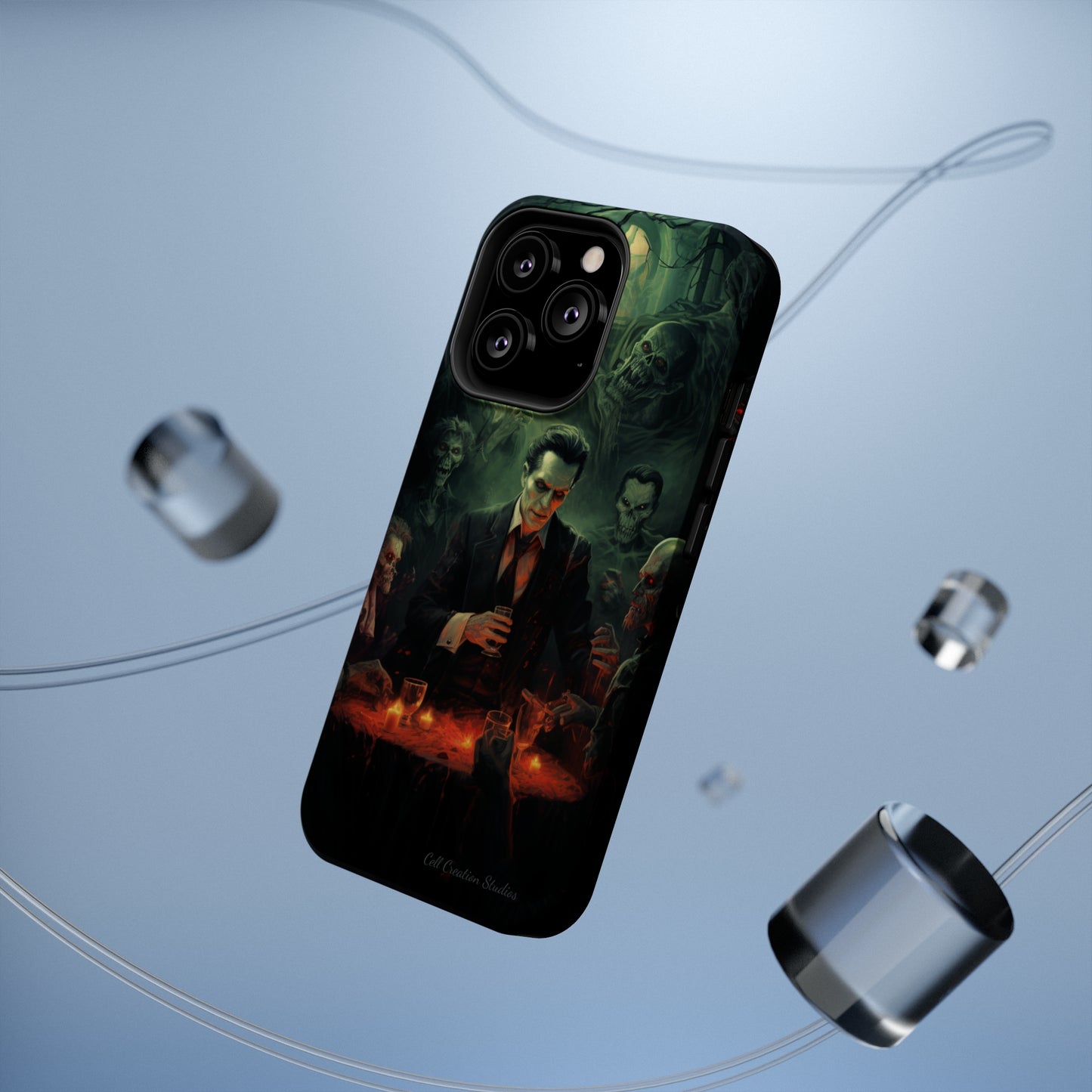 Introducing the "Dracula's Halloween Soiree" Cell Phone Case – Join the Spooky Gathering -MagSafe Tough Cases