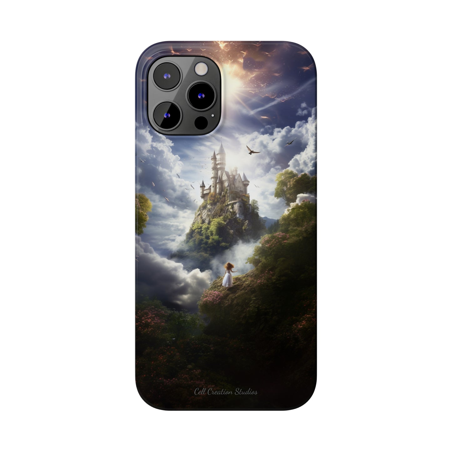 Introducing the "Enchanted Discovery" Cell Phone Case – Embark on a Journey of Magic with a Girl and a Magical Castle! -Slim Phone Cases