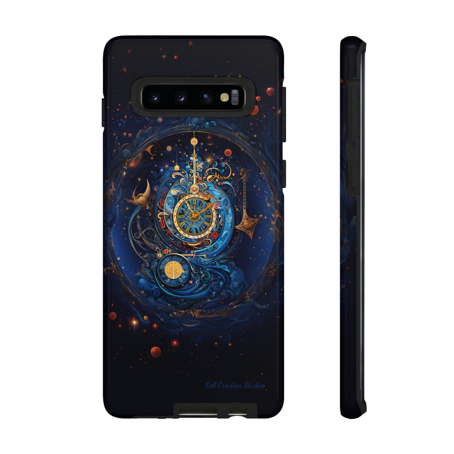 "Cosmic Clock Elegance" -Tough Samsung Phone Cases