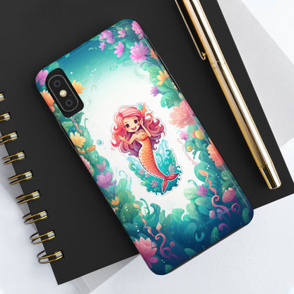 "Pink Seaflower Mermaid" -Tough iPhone Cases