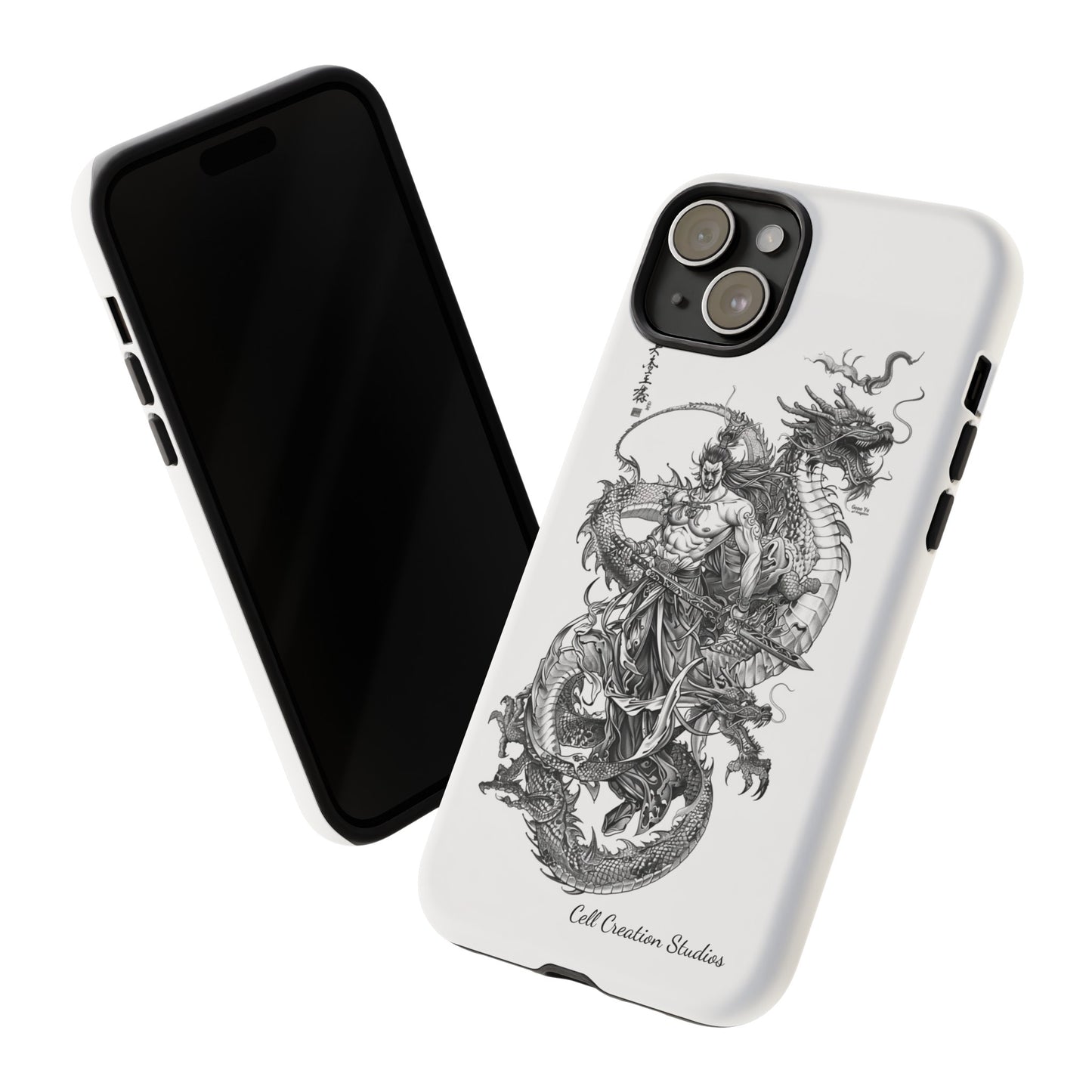 "Samurai and Dragon Sketch" -Tough iPhone Cases