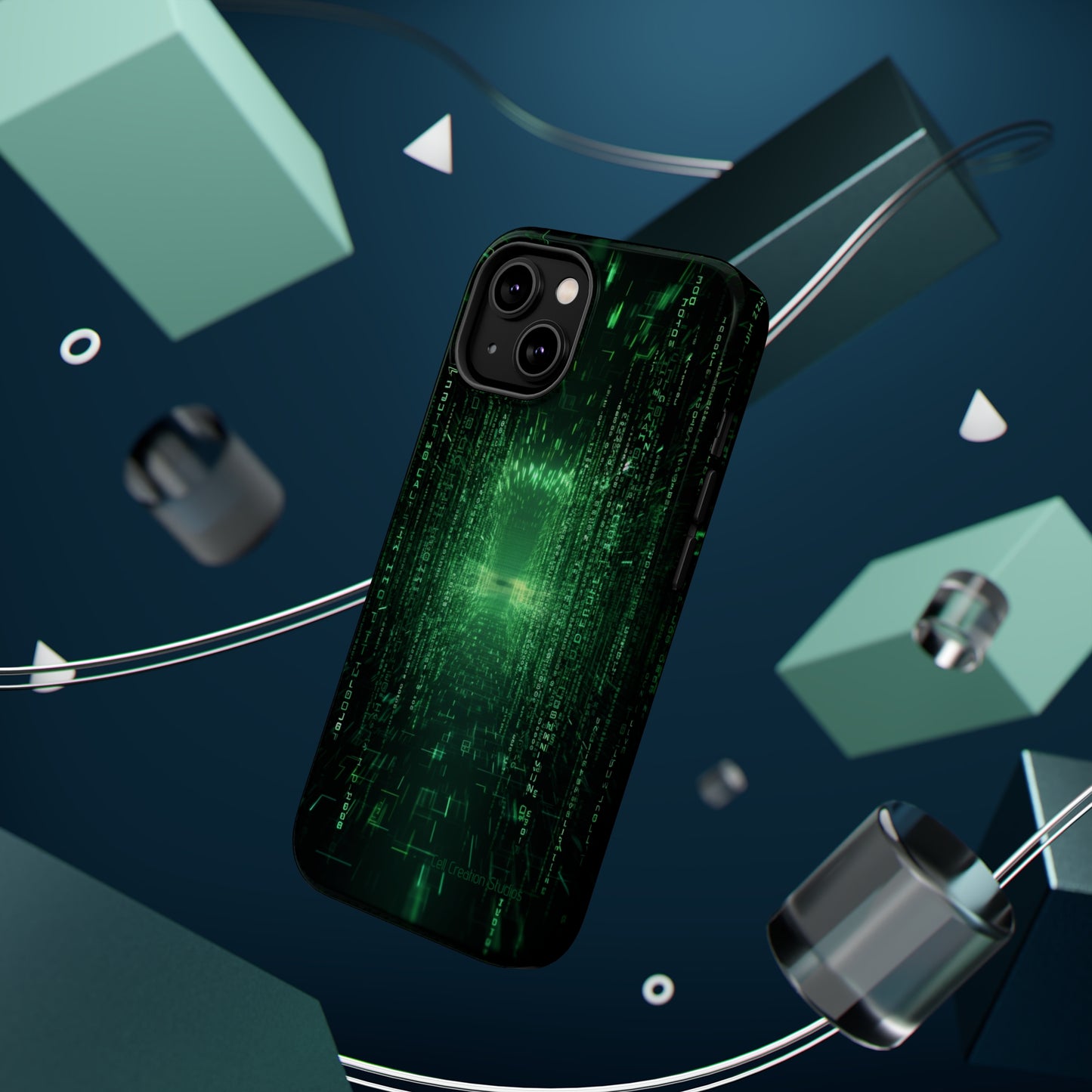 Introducing our "Digital Code Stream" Cell Phone Case – where style meets technology for your device's protection -MagSafe Tough Cases