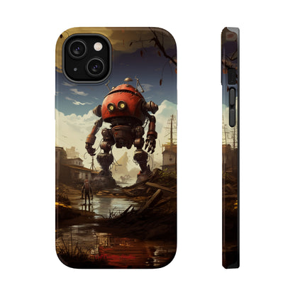 Introducing the "Urban Encounter" Cell Phone Case – Witness the Epic Convergence of Man and Giant Robot -MagSafe Tough Cases