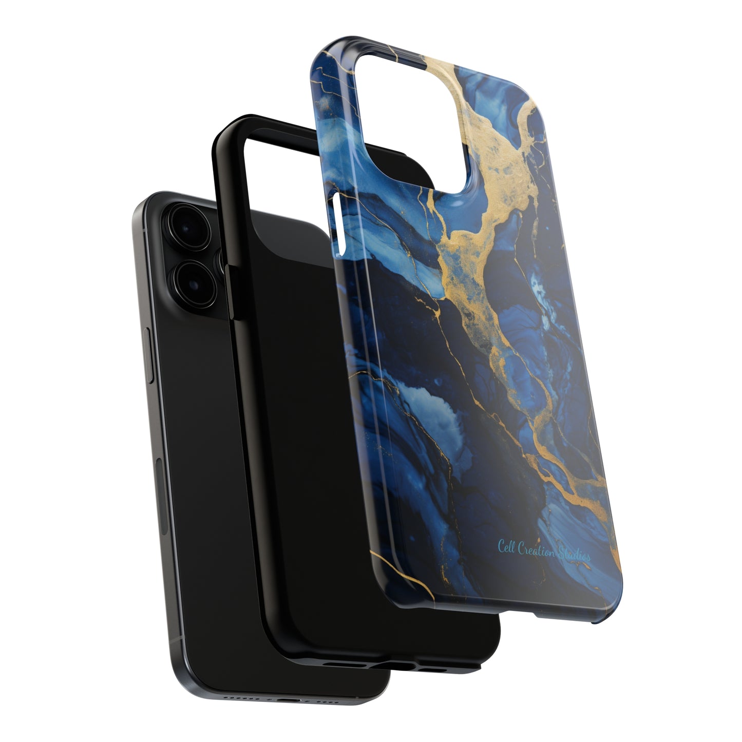 "Azure Elegance Marble" -Tough iPhone Cases