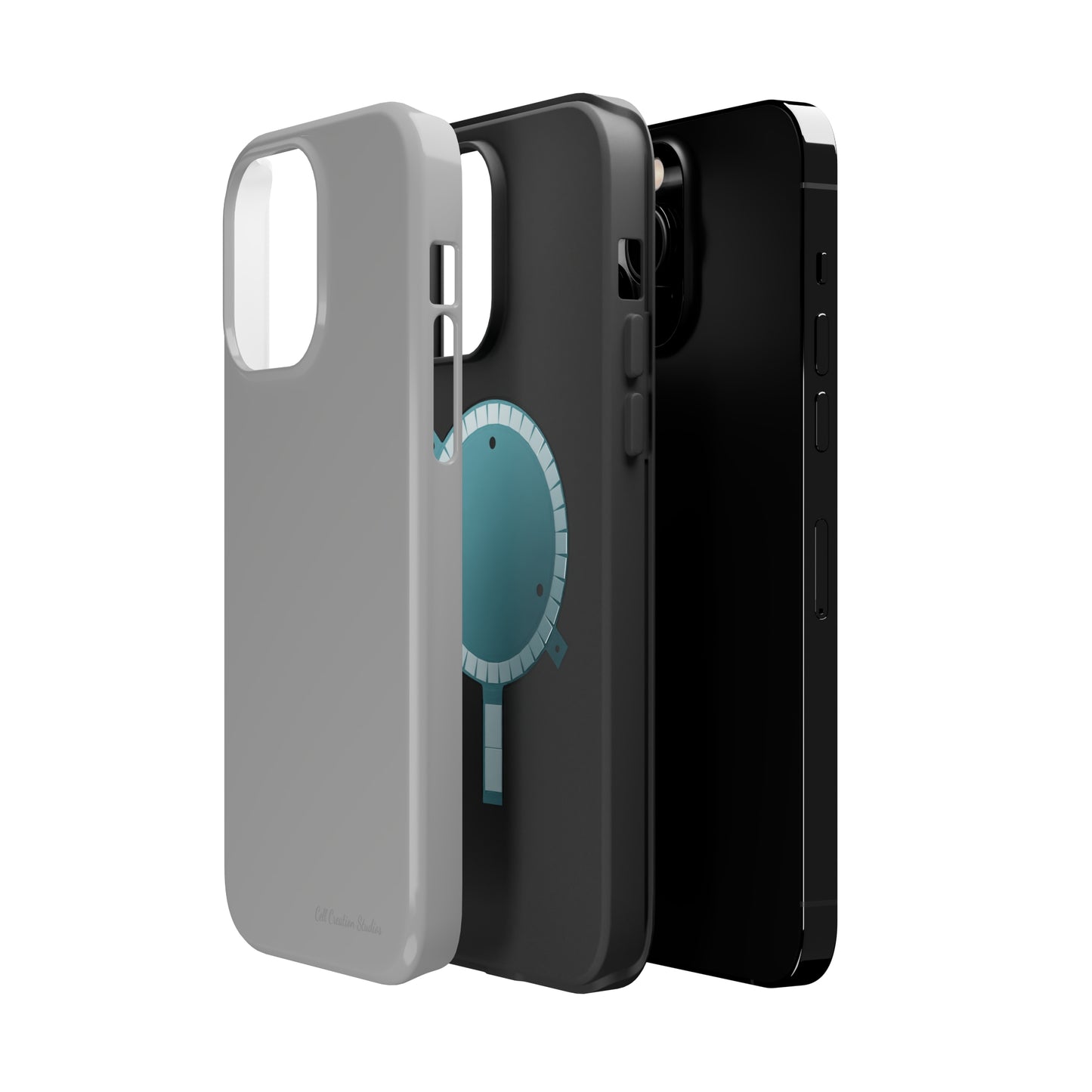 "Sleek Silver Essence" -MagSafe Tough iPhone Cases