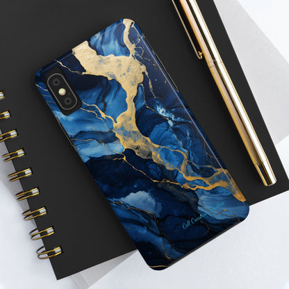 "Azure Elegance Marble" -Tough iPhone Cases