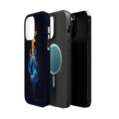 "Elegant Blue and Orange Flame" Phone Case: Ignite Your Style -MagSafe Tough Cases