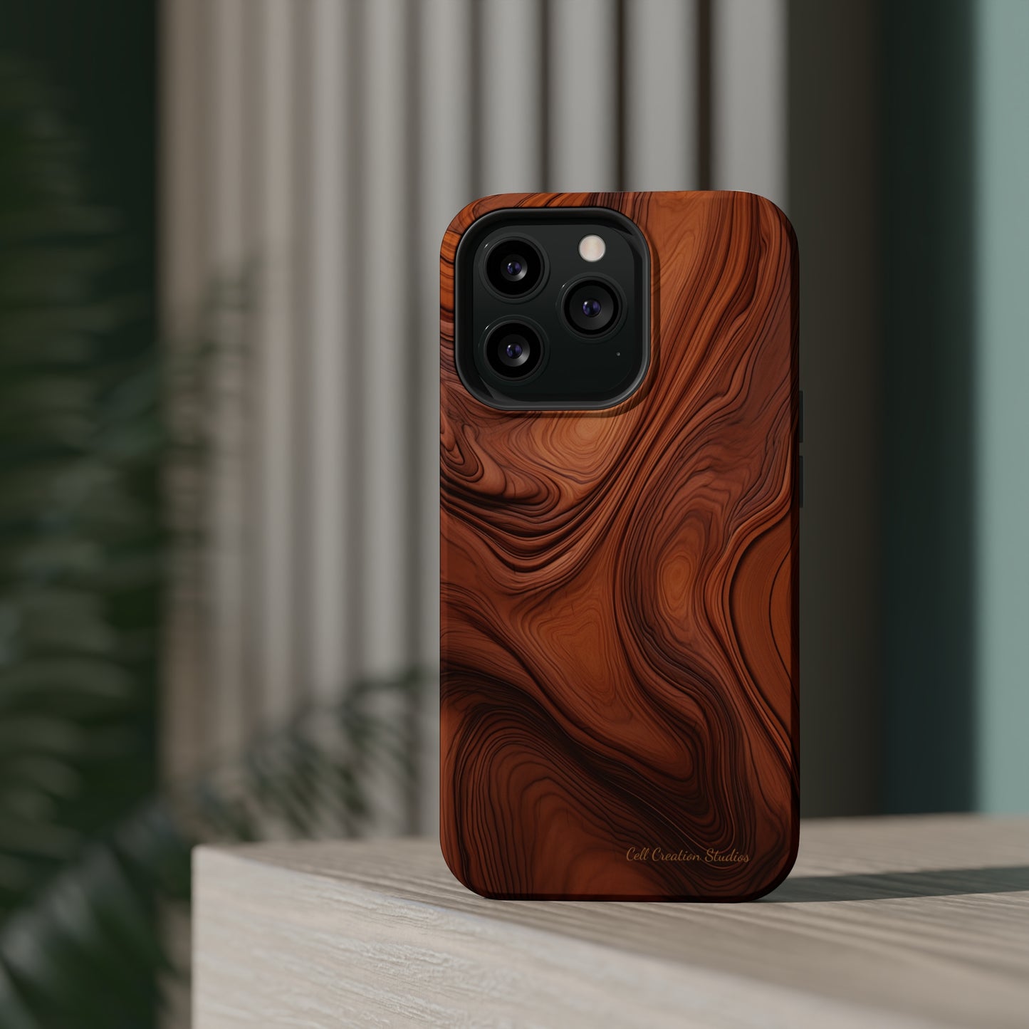 The "Natural Elegance" Wood Pattern Phone Case -MagSafe Tough Cases