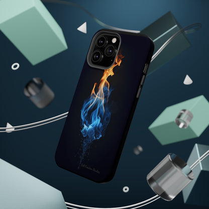 "Elegant Blue and Orange Flame" Phone Case: Ignite Your Style -MagSafe Tough Cases