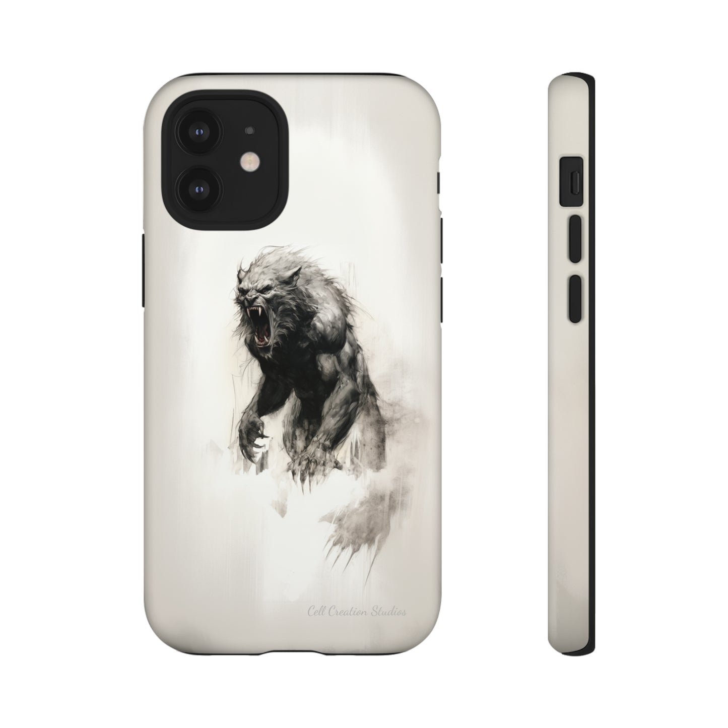 "Moonlit Shadow" Werewolf Sketch Cell Phone Case -Tough Cases