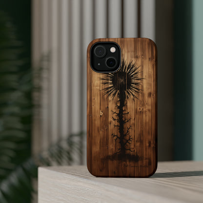 "Desert Plant on Wood Themed Phone Case: Embrace Nature's Beauty" -MagSafe Tough Cases